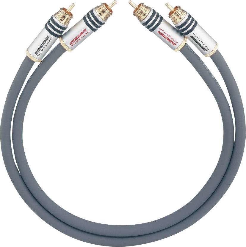 RCA Audio/phono Cable [2x RCA plug (phono) - 2x RCA plug (phono)] 1.00 m Anthracite gold plated connectors Oehlbach NF 14 MASTER