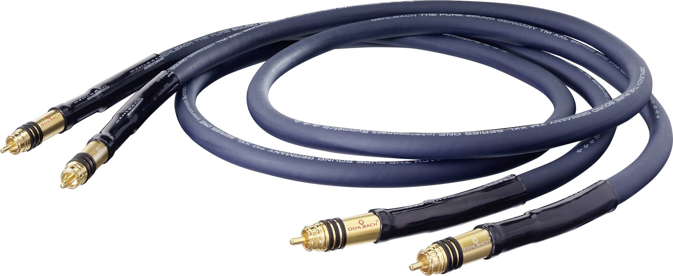 RCA Audio/phono Cable [2x RCA plug (phono) – 2x RCA plug (phono)] 0.75 m Blue gold plated connectors Oehlbach XXL® Series 1
