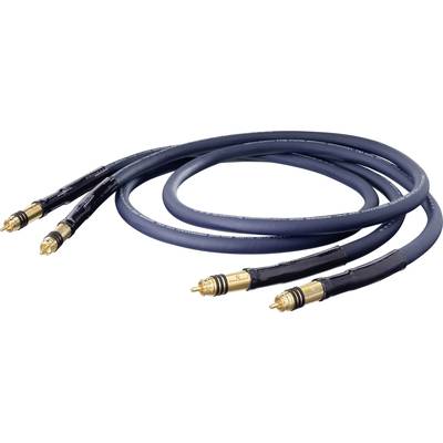 RCA Audio/phono Cable [2x RCA plug (phono) – 2x RCA plug (phono)] 0.75 m Blue gold plated connectors Oehlbach XXL® Series 1
