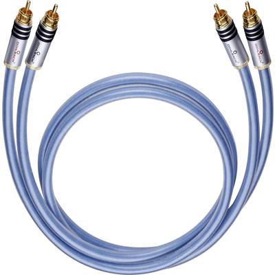 Oehlbach 13200 RCA Audio/phono Cable [2x RCA plug (phono) - 2x RCA plug (phono)] 0.50 m Blue gold plated connectors