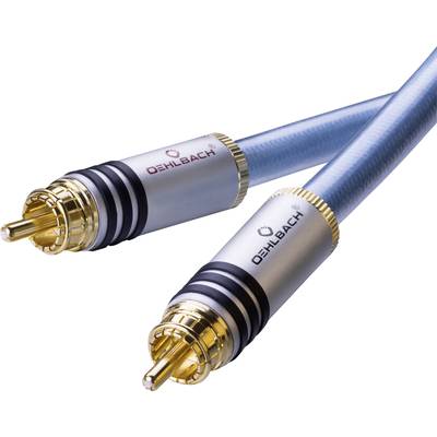 Oehlbach 13203 RCA Audio/phono Cable [2x RCA plug (phono) - 2x RCA plug (phono)] 1.25 m Blue gold plated connectors
