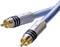 Two high-quality Oehlbach audio cables with gold-plated connectors, lying side by side.