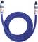 Blue audio cable with two plugs at the ends, used for transmitting audio signals. 'Oehlbach' label visible on the plugs.