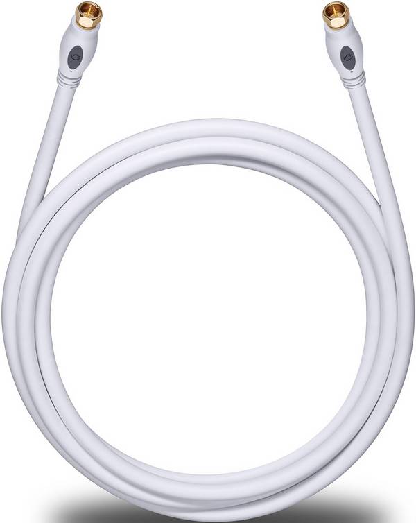Oehlbach Antennas, SAT Cable [1x F plug - 1x F plug] 5.10 m 120 dB gold plated connectors White