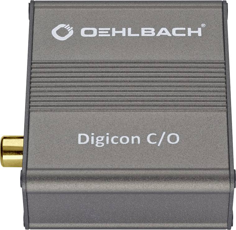 Compact Oehlbach Digicon C/O Converter in Grey, converts digital coaxial signals to optical signals.