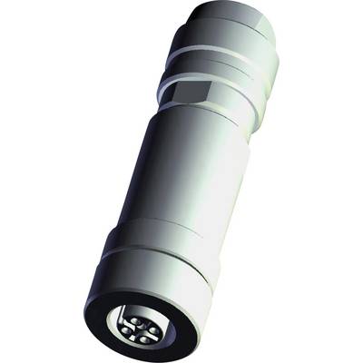 A cylindrical metallic plug with multiple contact pins, typically used for electronic connections.