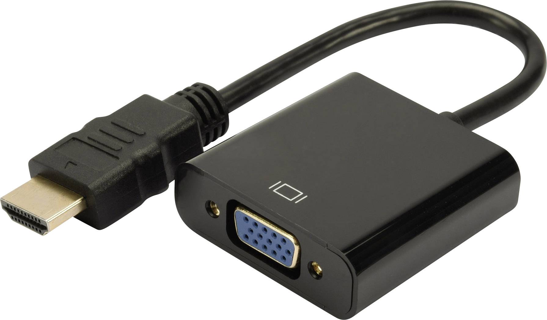 Digitus DA-70461 HDMI / Adapter [1x - 1x VGA socket, Jack socket 3.5 mm] Black 10.00 cm | Conrad.com