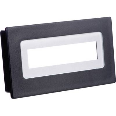 Black rectangular door sign with a central, transparent window for personalisation.
