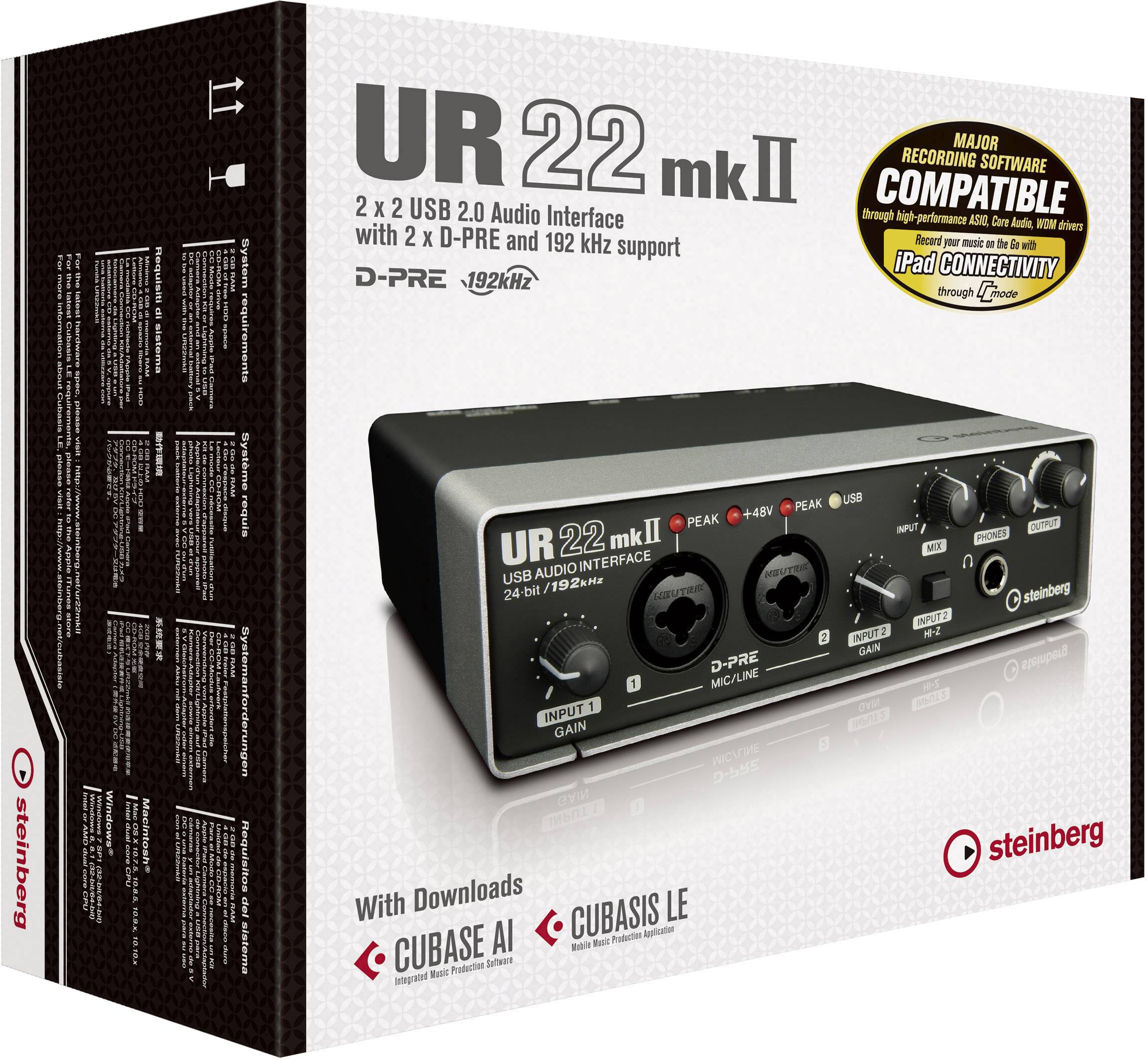 Audio interface Steinberg UR22 MKII incl. software