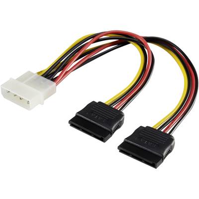 Renkforce Current Y adapter [1x IDE power plug 4-pin - 2x SATA power socket] 0.20 m Black, Red, Yellow