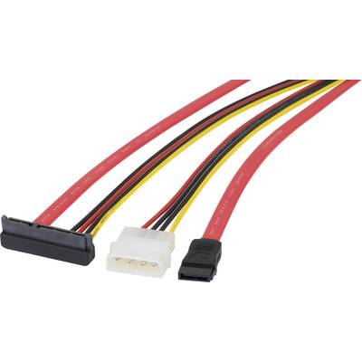 Renkforce Hard drives Cable [1x SATA socket 7-pin, IDE power plug 4-pin - 1x SATA socket 7+15-pin] 0.50 m Black, Red, Ye