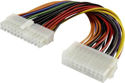 zacht Tegenwerken Associëren Renkforce Current Cable extension [1x ATX power plug 24-pin - 1x ATX power  socket 20-pin] 0.12 m Multi-coloured | Conrad.com