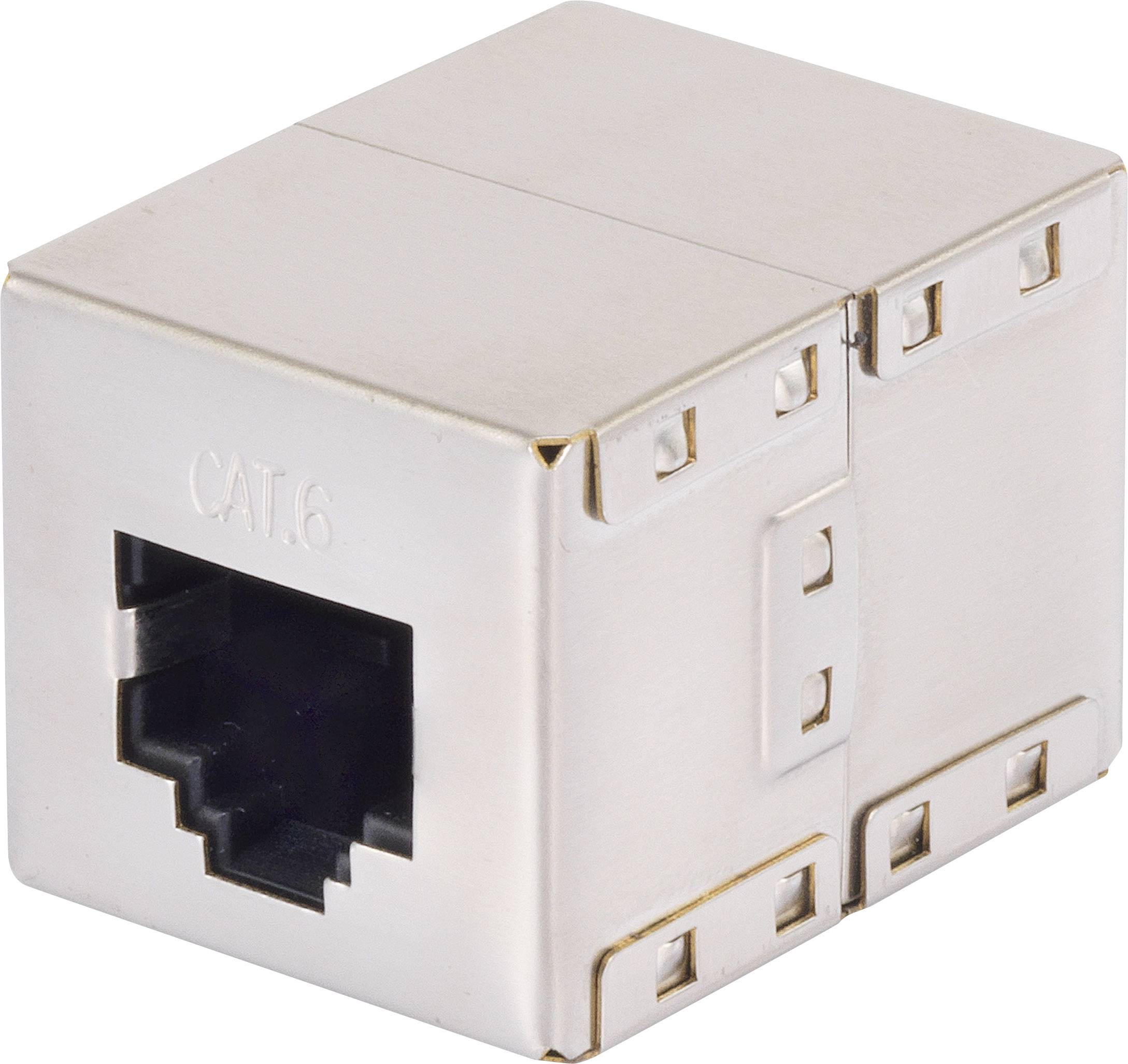 Renkforce RJ45 Networks Adapter CAT 6 [1x RJ45 socket - 1x RJ45 socket] Metal