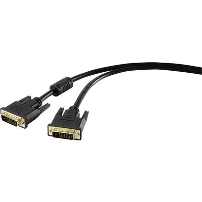 Renkforce DVI Cable DVI-D 24+1-pin plug, DVI-D 24+1-pin plug 3.00 m Black RF-3300290 incl. ferrite core, gold plated con