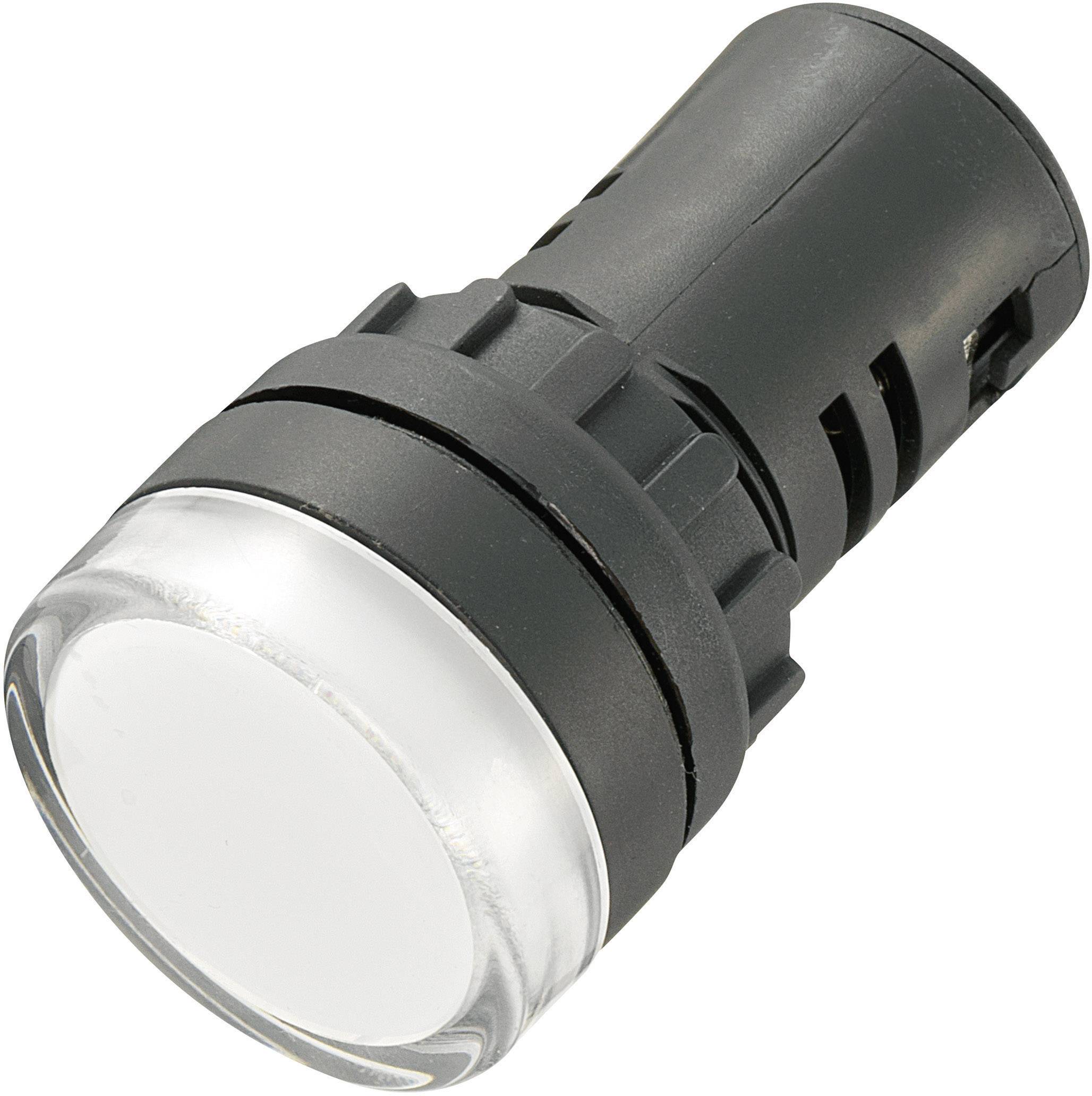 A black, cylindrical toggle switch with a transparent plastic cap.