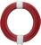 Red isolated wire loop, evenly coiled, secured with two white mounting brackets.