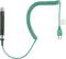 Green twisted heating cable extension, socket end pointing to the right. Designed for heating mats or electrical devices for indoor use.