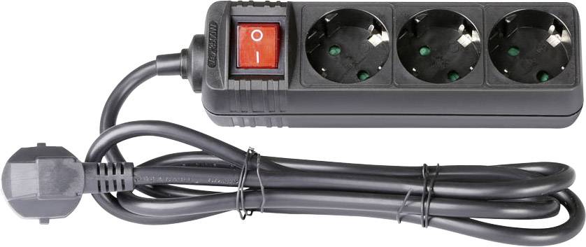 Adam Hall 8747S3 Power strip (+ switch) 3x Black PG connector 1 pc(s)