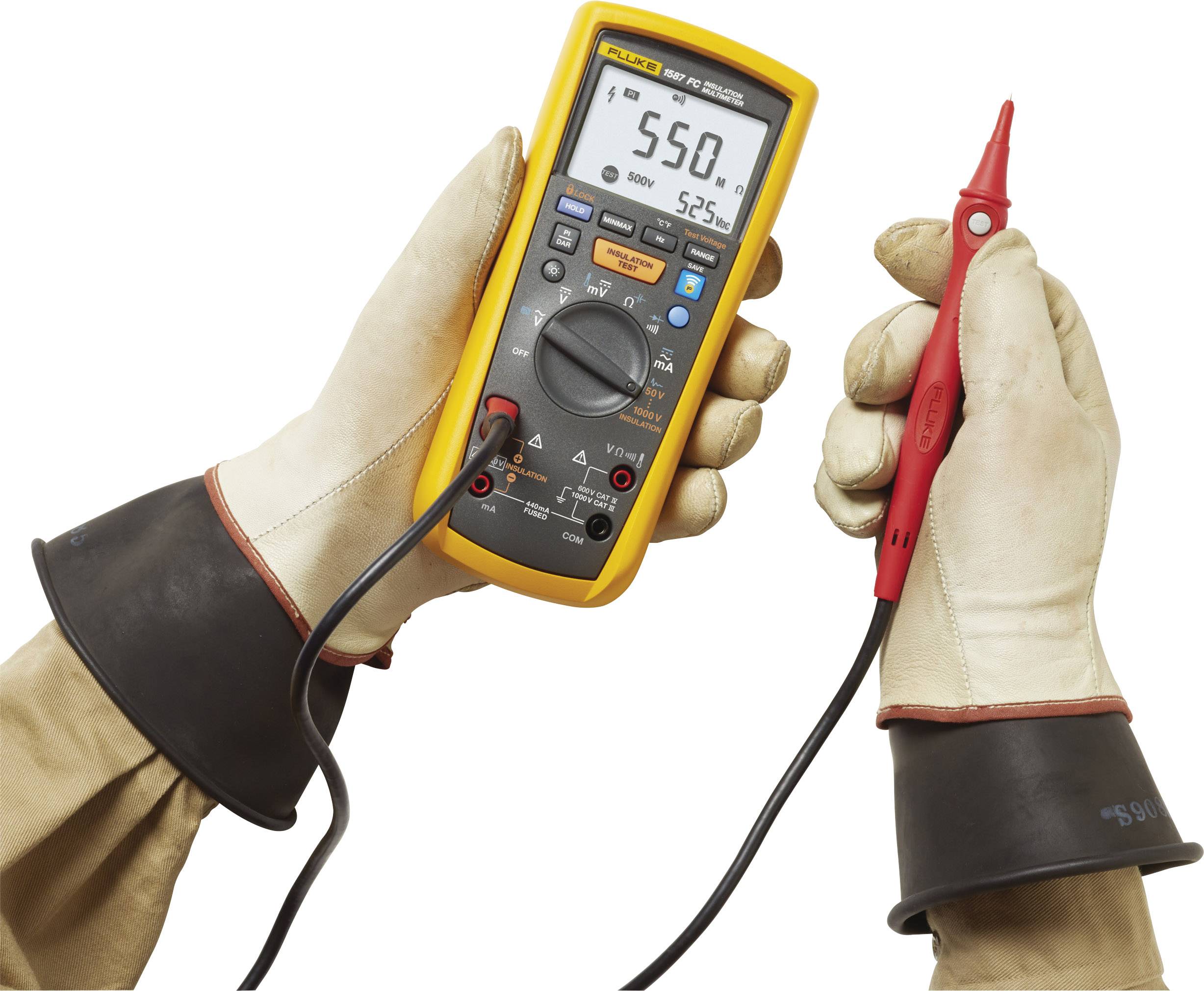 Fluke 1587 Fc Insulation Tester Calibrated To Dakks Standards 50 V