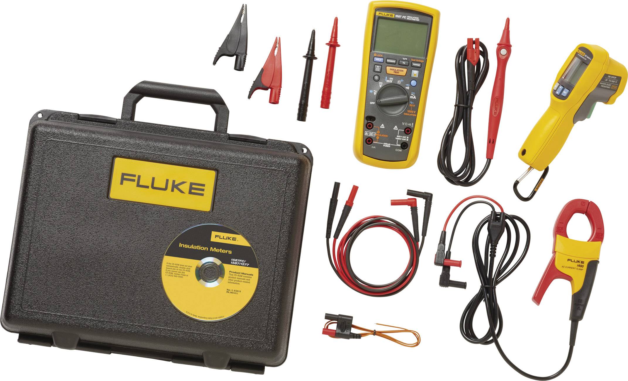 Fluke 1587KIT/62MAX+ FC Insulation tester 50 V, 100 V, 250 V, 500 V, 1000 V 2 GΩ