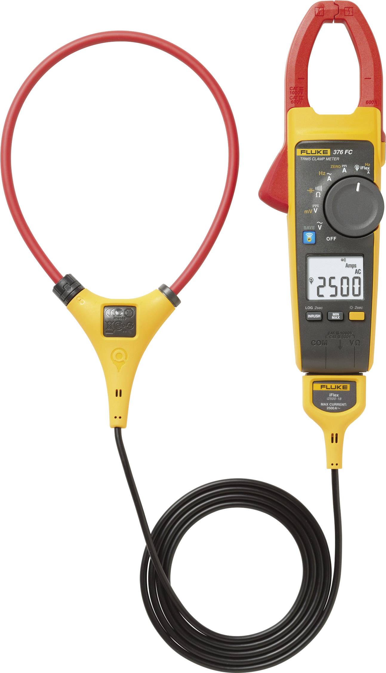 Fluke 376 FC Handheld multimeter, Clamp meter Digital CAT III 1000 V, CAT IV 600 V Display (counts): 9999