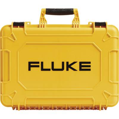 Yellow tool case with a black 'FLUKE' print on the front, designed for the secure transport of tools or devices.