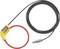 A flexible current sensor with a yellow head and a red measuring cable, connected to a long black cable.