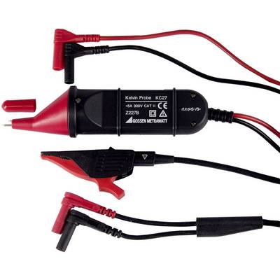 'Kelvin Probe KC27 by Gossen Metrawatt, suitable for measurements up to 300V. Shows probe assembly with connection cables and crocodile clip.'