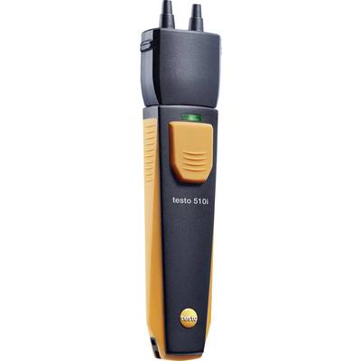 Digital Pressure Gauge 'testo 510i' in Orange and Black, with green illuminated LED display on the front.