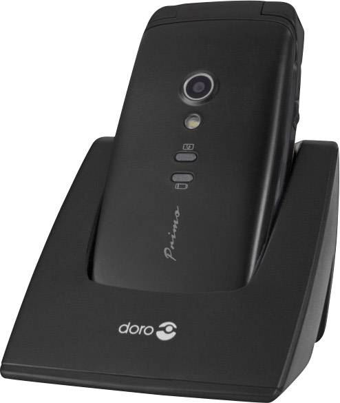Primo by DORO 406 Big button flip top mobile phone Charging station, Panic button Black-2