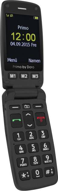 Primo by DORO 406 Big button flip top mobile phone Charging station, Panic button Black-3