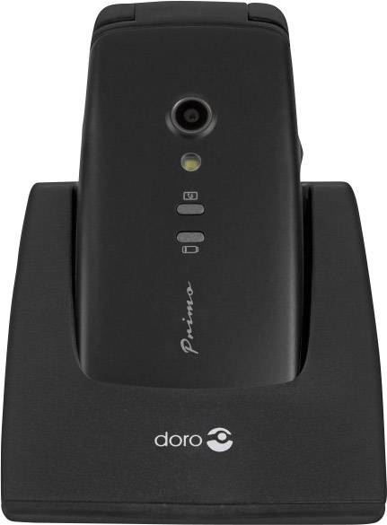 Primo by DORO 406 Big button flip top mobile phone Charging station, Panic button Black-5