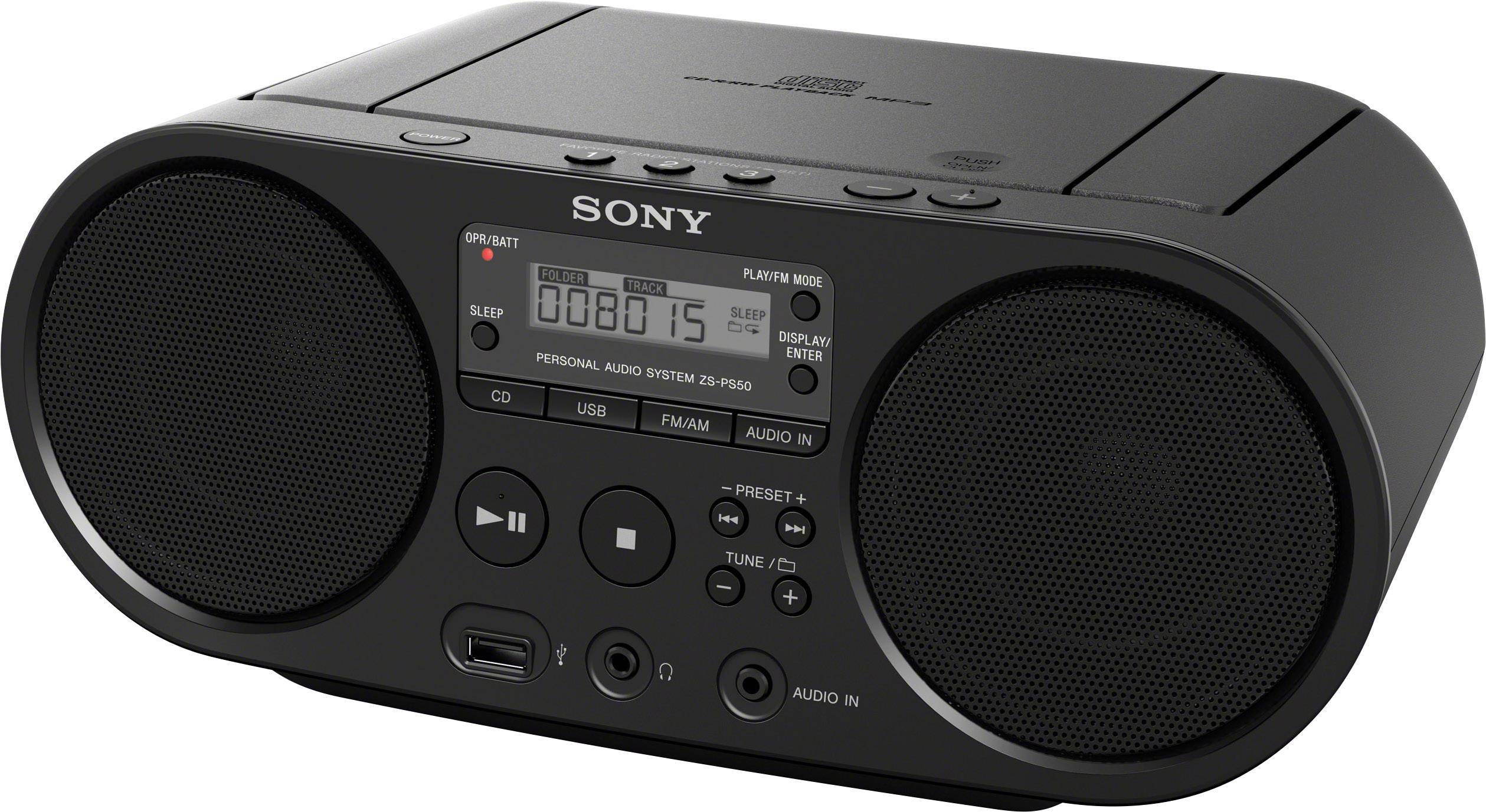 Walter Cunningham Kruipen Graan Sony ZS-PS55B Radio CD player DAB+, FM AUX, CD, USB Black | Conrad.com