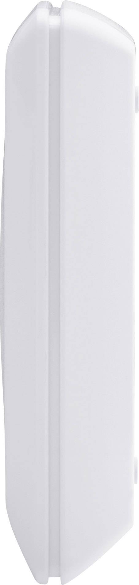 A white, rectangular object with rounded edges, viewed from the side. Could be a technical device or enclosure.