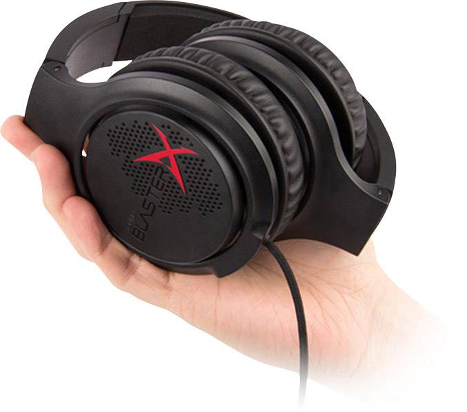 Sound BlasterX H3 Over-ear headset Corded (1075100) Stereo Black, Red Microphone noise cancelling, Noise cancelling Gami-1