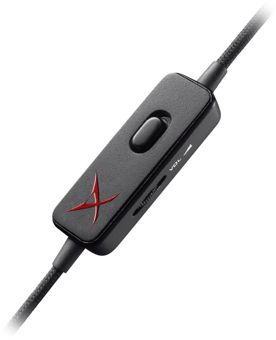 Sound BlasterX H3 Over-ear headset Corded (1075100) Stereo Black, Red Microphone noise cancelling, Noise cancelling Gami-5