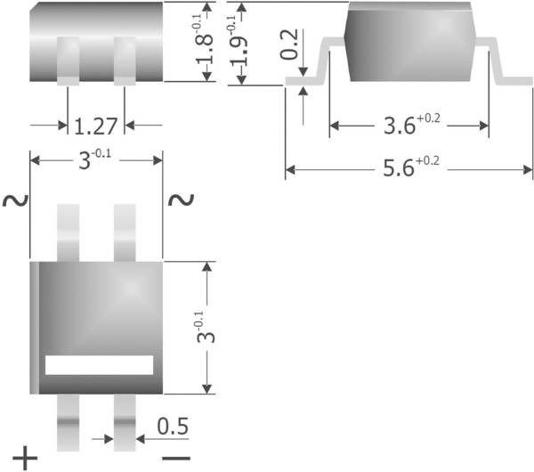 Diotec MYS40 Diode bridge MicroDIL 80 V 0.5 A 1-phase