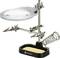 Soldering station with third hand: Magnifying glass, holding clips, soldering sponge, and soldering iron stand. Ideal for precision work.