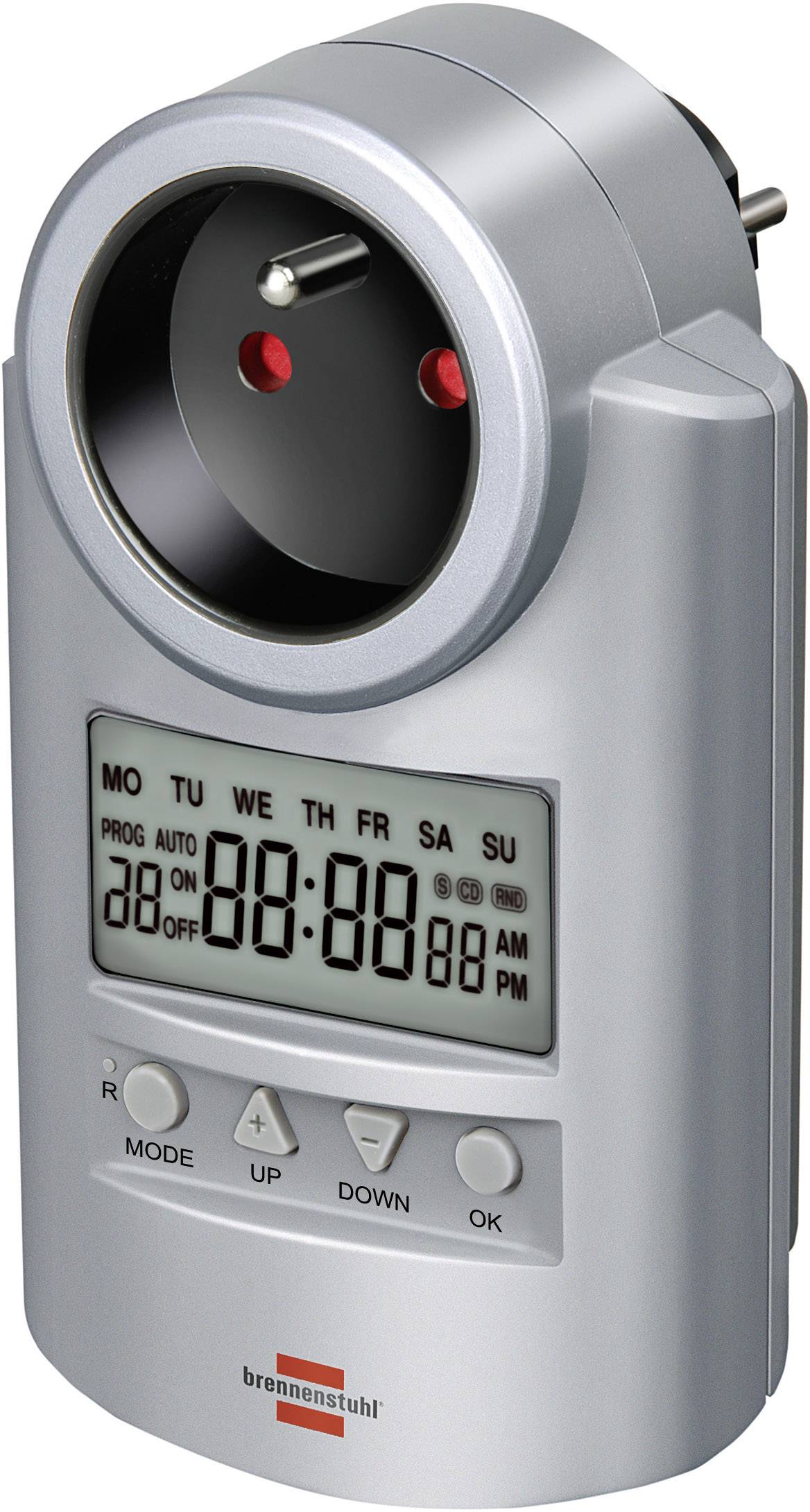 Brennenstuhl 1507501 Timer/power strip digital 7 day mode 3680 W IP20 Count-down mode, RND mode