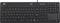 A black keyboard with a QWERTZ layout, function key row, numeric keypad, and touchpad located in the top right corner.