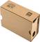 Cardboard box with symbols and QR code on the top side for safety information.