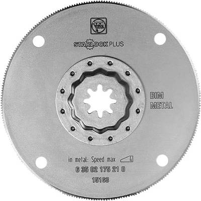 Circular metal saw blade with the inscription 'Starlock Plus BIM Metal', suitable for metalworking.