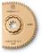 Fine saw blade with Starlock Plus attachment, branded, suitable for fine cuts in wood and metal, light golden.