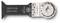 A oscillating metal saw blade with the inscription 'LONG-LIFE BIM WOOD & NAILS'. Suitable for wood and nails.
