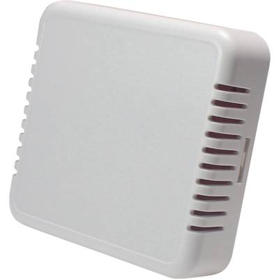 A rectangular, white plastic enclosure with side ventilation slots, likely designed for electronic devices.