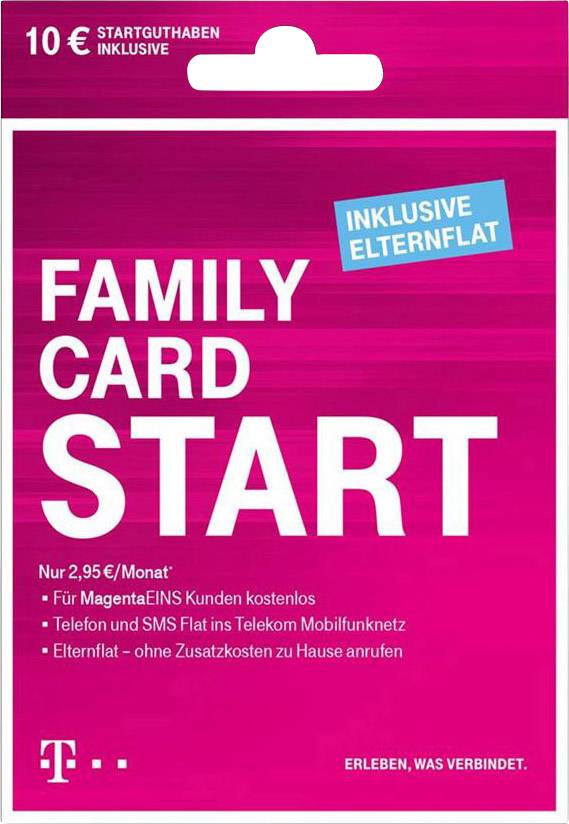 Telekom Magenta Familiy Card Start Prepaid Card No Contract Conrad Com
