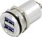 Two USB 3.0 ports in a round metal housing, suitable for installation in technical equipment.