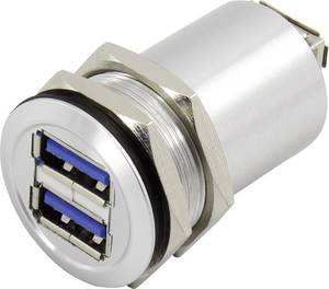 TRU COMPONENTS USB-14-BK USB A double mounted socket 3.0 Socket, built-in  Content: 1 pc(s)