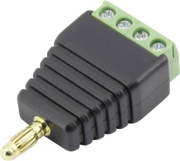 TRU COMPONENTS 93013c1125 Jack plug Plug, straight Pin diameter: 4 mm Black 1 pc(s)