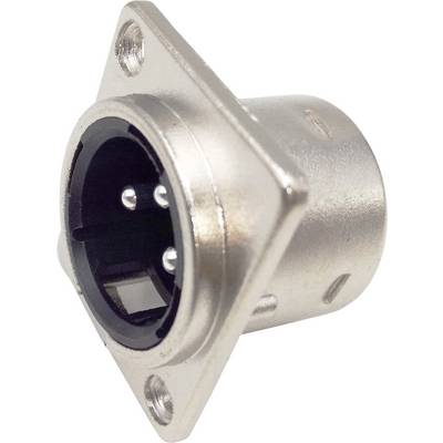 'XLR connector, male, metal housing, suitable for audio applications.'